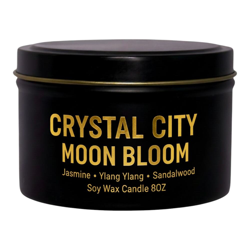 Moon Bloom Luxury Soy Wax Crystal Candle 8 oz - Picture 2 of 5